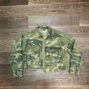 Top shop cropped camo jacket